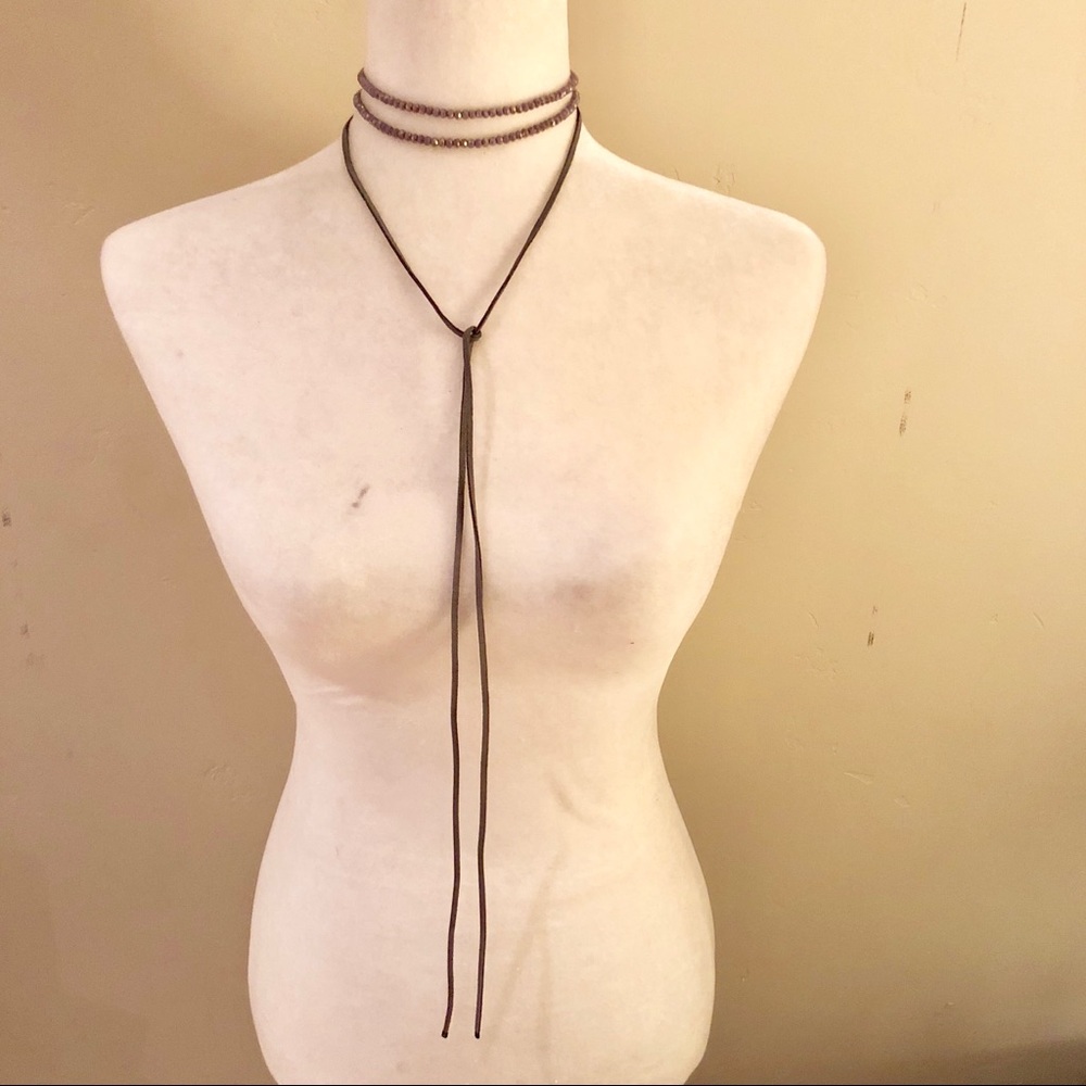 Top Shop Boho-chic Facet Beaded Tie Choker - Picture 3 of 6